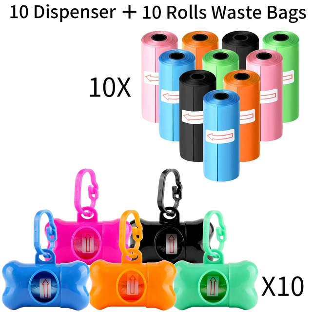 Alt view image 4 of 7 - 10 Pack Bone Shaped Poop Bag Dispenser Pet Waste Disposal Bag Dispenser (Random Color)