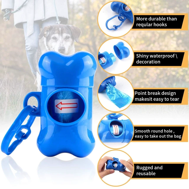 Alt view image 7 of 7 - 10 Pack Bone Shaped Poop Bag Dispenser Pet Waste Disposal Bag Dispenser (Random Color)