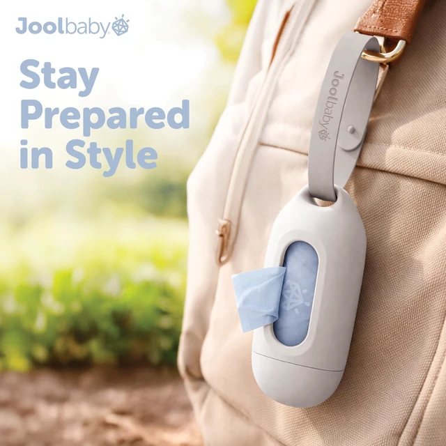 Alt view image 2 of 7 - Disposable Diaper Bag Dispenser (Gray) + 3 Refill Rolls (Lavender-Scented) - Attaches to Stroller or Diaper Bag for On-the-Go Convenience