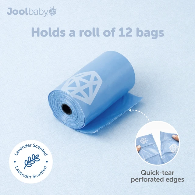Alt view image 5 of 7 - Disposable Diaper Bag Dispenser (Gray) + 3 Refill Rolls (Lavender-Scented) - Attaches to Stroller or Diaper Bag for On-the-Go Convenience