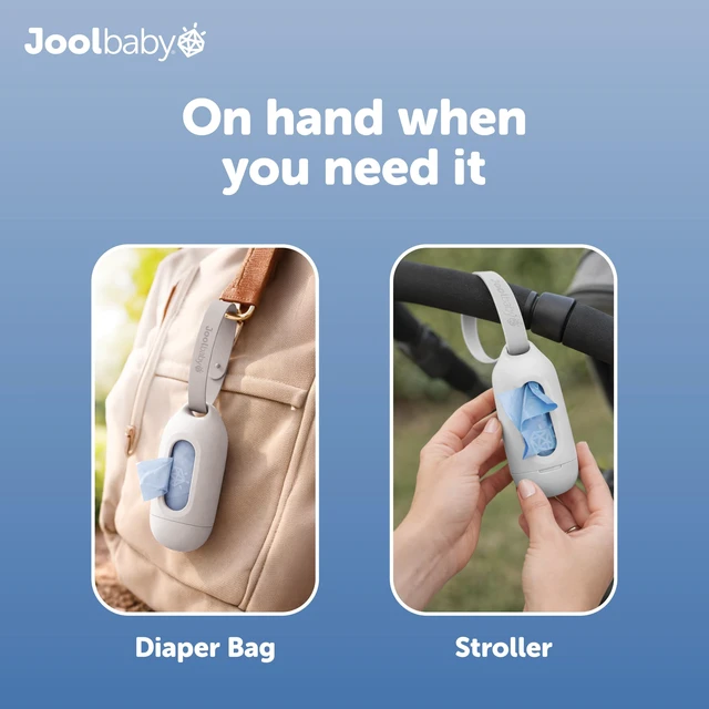 Alt view image 4 of 7 - Disposable Diaper Bag Dispenser (Gray) + 3 Refill Rolls (Lavender-Scented) - Attaches to Stroller or Diaper Bag for On-the-Go Convenience