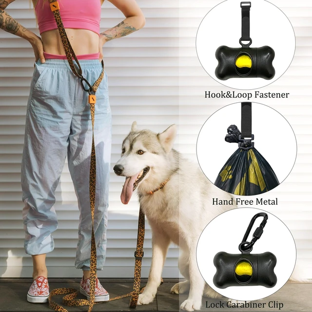 Alt view image 2 of 6 - Bone-Shaped Dog Poop Bag Holder for Leash |Dispenser with 15 Leak-Resistant Waste Bags & Carabiner ClipBlack