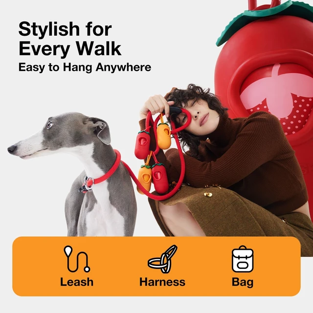 Alt view image 3 of 7 - Dog Poop Bag Dispenser with Citrus Scented Waste Bags, 105 Counts | Leak Proof, Extra Thick and Large Pet Poop Bags for Walking Dog and Cats Litter