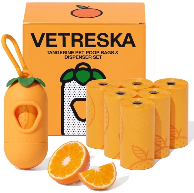 Main image of Dog Poop Bag Dispenser with Citrus Scented Waste Bags, 105 Counts | Leak Proof, Extra Thick and Large Pet Poop Bags for Walking Dog and Cats Litter
