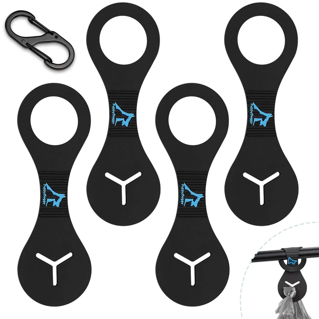 Main image of Dog Poop Bag Holder for Leash Waste Bag Carrier Dog Poop Bag Dispenser for Walking Running Bicycle Accessory 4 pieces (Black)