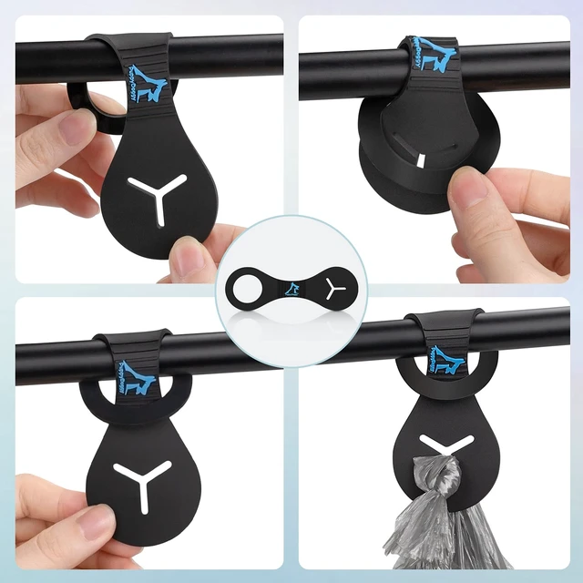 Alt view image 3 of 7 - Dog Poop Bag Holder for Leash Waste Bag Carrier Dog Poop Bag Dispenser for Walking Running Bicycle Accessory 4 pieces (Black)