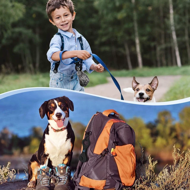 Alt view image 6 of 7 - Dog Poop Bag Holder for Leash Waste Bag Carrier Dog Poop Bag Dispenser for Walking Running Bicycle Accessory 4 pieces (Black)