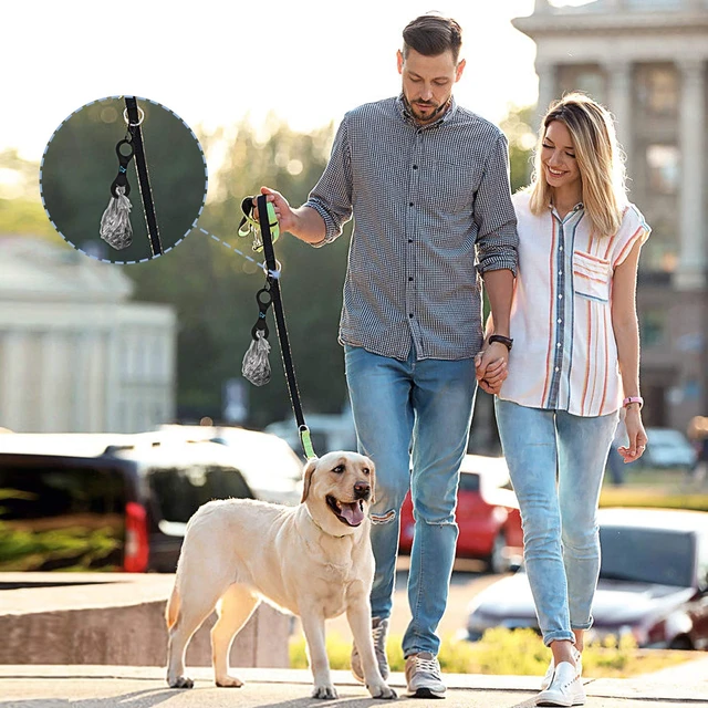 Alt view image 7 of 7 - Dog Poop Bag Holder for Leash Waste Bag Carrier Dog Poop Bag Dispenser for Walking Running Bicycle Accessory 4 pieces (Black)