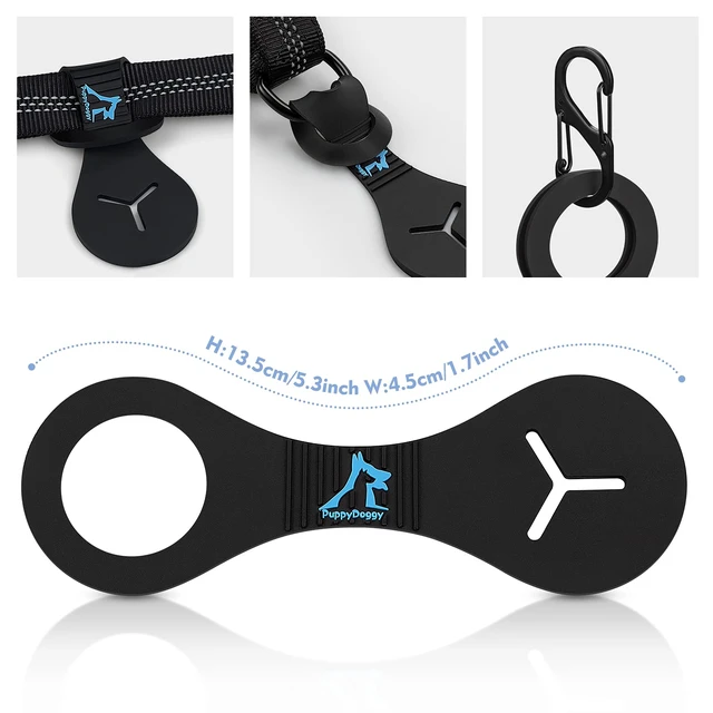 Alt view image 2 of 7 - Dog Poop Bag Holder for Leash Waste Bag Carrier Dog Poop Bag Dispenser for Walking Running Bicycle Accessory 4 pieces (Black)