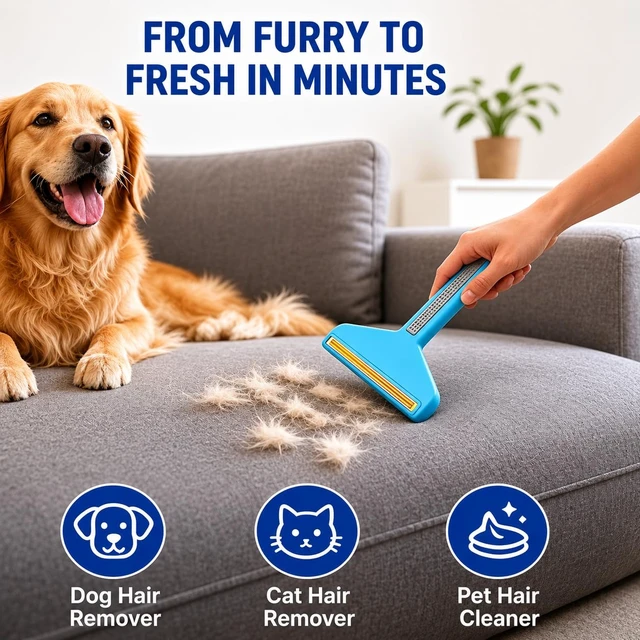 Alt view image 3 of 7 - 3-in-1 Pet Hair Removers, Carpet Rake for Dog Cat Fur Lint Clean Scraper | Fur Removal Tool, Portable Carpet Scraper for Furniture,Rug, Mats, Sofas,Couch, Pet Bed, Fur Lint & Fuzz