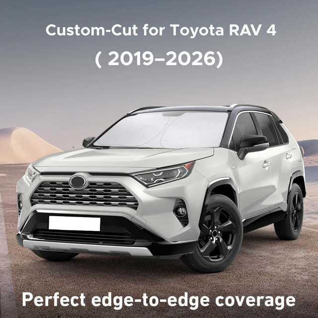 Alt view image 2 of 7 - Windshield Sunshade Compatible for Toyota RAV4 2019-2024 2025 2026 | SR, SR5, TRD Sport, TRD Off-Road, Limited, TRD Pro Sun Visor for Front Window Sun Shade Cover, UV Blocker, Car Accessories