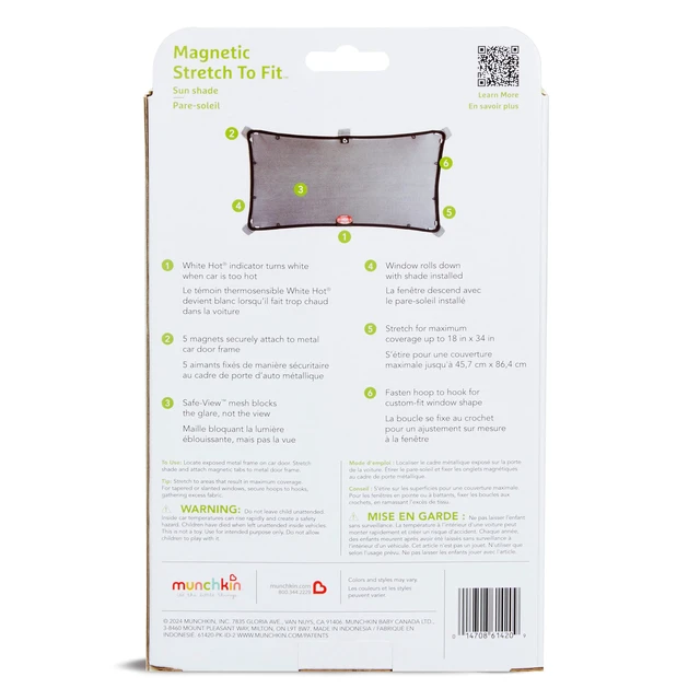 Alt view image 7 of 7 - Brica Magnetic Stretch-to-Fit Car Window Shades, Black, 1 Pack