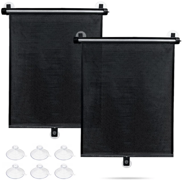 Main image of Car Window Shade for Side Windows, 2 Pack Sun Shade Retractable for Car Blocks Heat and UV Rays Glare Protection Roller Sunshade Visor for Baby, Kids, Pets, Passengers