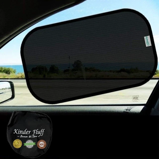 Main image of Car Window Shades - Certified 99.79% UVA & 99.95% UVB Sun Protection | Award winning car sun shade side windows.4 Pack (2 Transparency options) 20" x 12" -window shade for car baby by Kinder Fluff