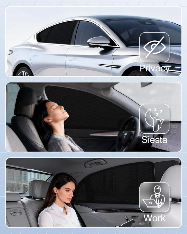 Alt view image 4 of 7 - Car Window Shades(2 Pack)-Side Window Sun Shades, UV Protection Breathable Spandex Baby Window Covers, Universal Fit Most of Cars, Protect Privacy for Family-(27.2"x39.8"), Black