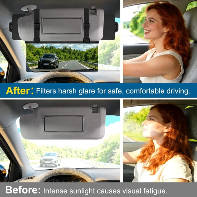 Alt view image 3 of 7 - Sun Visor Extender for Car (Polarized, UV400, PC Lens, 2 Side Sunshade), Car Visor Extender Sun Blocker, Visor Extender Attachment, Anti-Glare for Safe Driving