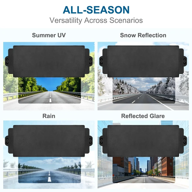 Alt view image 5 of 7 - Sun Visor Extender for Car (Polarized, UV400, PC Lens, 2 Side Sunshade), Car Visor Extender Sun Blocker, Visor Extender Attachment, Anti-Glare for Safe Driving