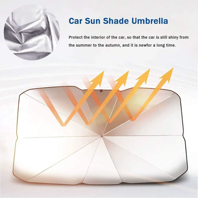 Alt view image 2 of 7 - Sedan SUV Car Sun Shade for Windshield, Blocks UV Rays & Sun Heat | 2026 Upgraded, Foldable Windshield Sun Shade, Sun Visor Protector, Keep Car Cool, Easy to Use/Store, 57''x 31''