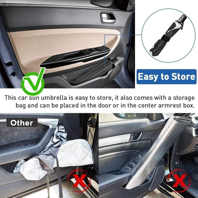 Alt view image 6 of 7 - Sedan SUV Car Sun Shade for Windshield, Blocks UV Rays & Sun Heat | 2026 Upgraded, Foldable Windshield Sun Shade, Sun Visor Protector, Keep Car Cool, Easy to Use/Store, 57''x 31''
