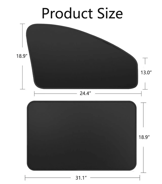 Alt view image 2 of 6 - Car Sunshade, Car Privacy Window Shade, 100% Block Light for Breastfeeding, Taking a nap, Changing Clothes, Camping (Full Sets 4pcs)