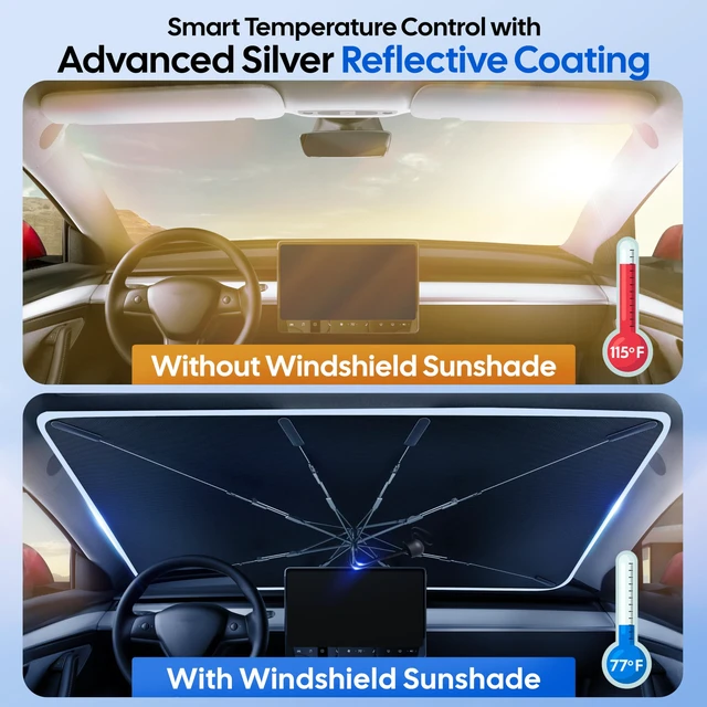 Alt view image 6 of 7 - Windshields Sun Shade for Car, Foldable Car Sunshade & Window Tint