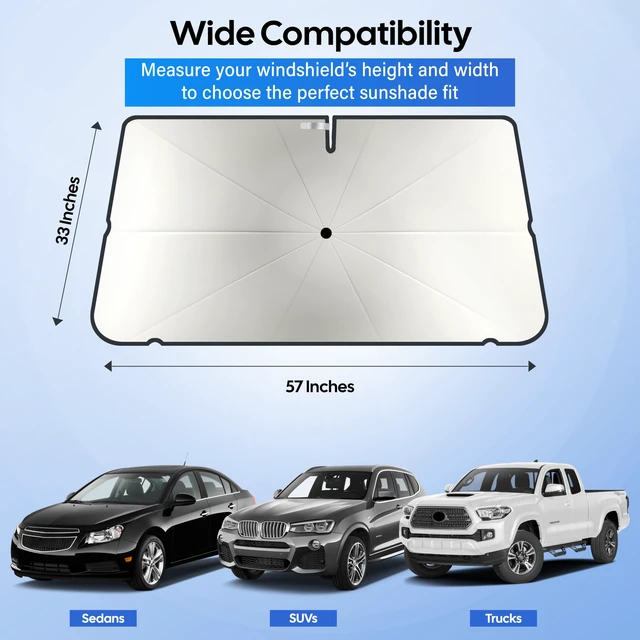 Alt view image 3 of 7 - Windshields Sun Shade for Car, Foldable Car Sunshade & Window Tint