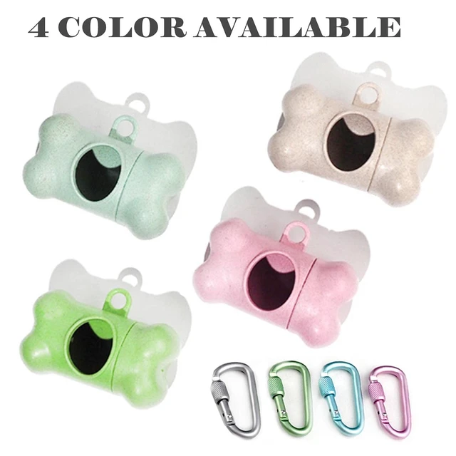 Alt view image 5 of 6 - Dog Poop Pickup Bags Holder Dispenser with 1 Roll Random Color Leak-proof Scented Doggy Waste Bags and Carabiner with Safety Lock Plus Hook and Loop Fastener Never Loose on Leash Lead Again (Pink)