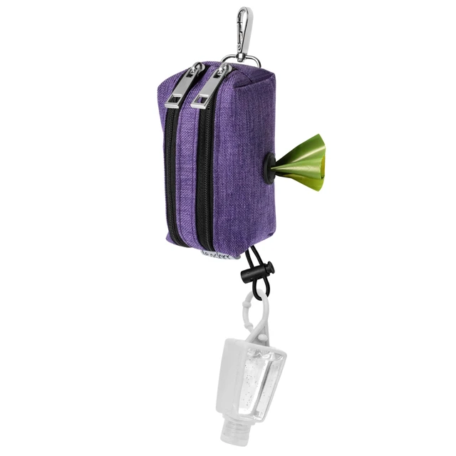 Alt view image 4 of 7 - Dog Poop Bag Holder for Leashes and Treat Holder with 2 Waterproof Pouches | Poop Bag Dispenser for Pet Waste Bags and Walking Accessories + 1 Free Roll