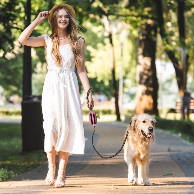 Alt view image 6 of 7 - Dog Poop Bag Holder for Leashes and Treat Holder with 2 Waterproof Pouches | Poop Bag Dispenser for Pet Waste Bags and Walking Accessories + 1 Free Roll