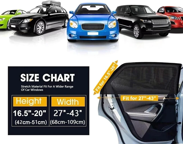 Alt view image 5 of 5 - Car Rear Side Window Shades,2 Pack Breathable Mesh Car Window Screens Sun Shades Covers for Camping,Fit for 96% of Cars, Block Sun Glare,UV Protection,Privacy Protection