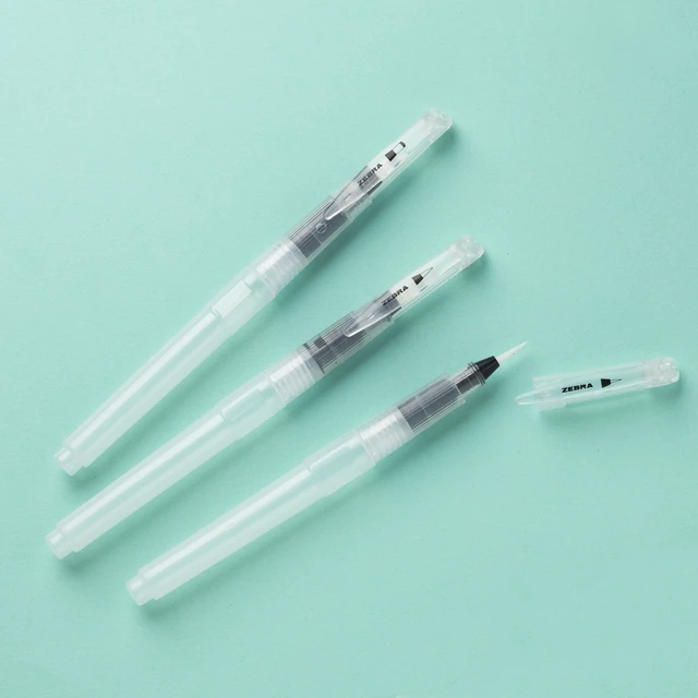 Alt view image 6 of 7 - Water Brush, Watercolor Flexible Nylon Brush Tip Pen, 0.6mm, 3-Pk | Refillable with Water, Ideal Tool for Watercolor Painting and Coloring, Set of 3, Small and Large Size (79323)
