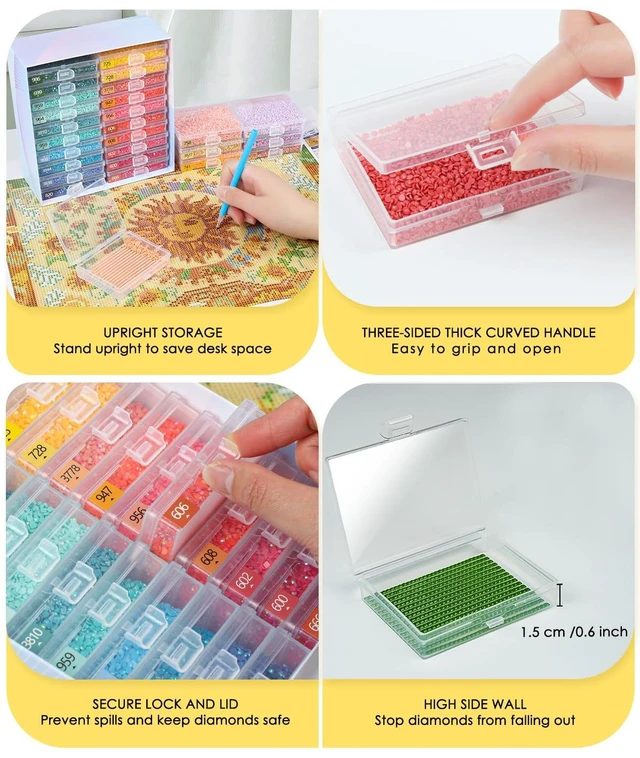 Alt view image 3 of 6 - Diamond Art Trays With Lids, 20PCS Diamond Painting Trays, Gift Box | 20PCS Diamond Painting Trays with Lids Diamond Art Storage, Gift Box Diamond Painting Accessories for Diamond Art Beads