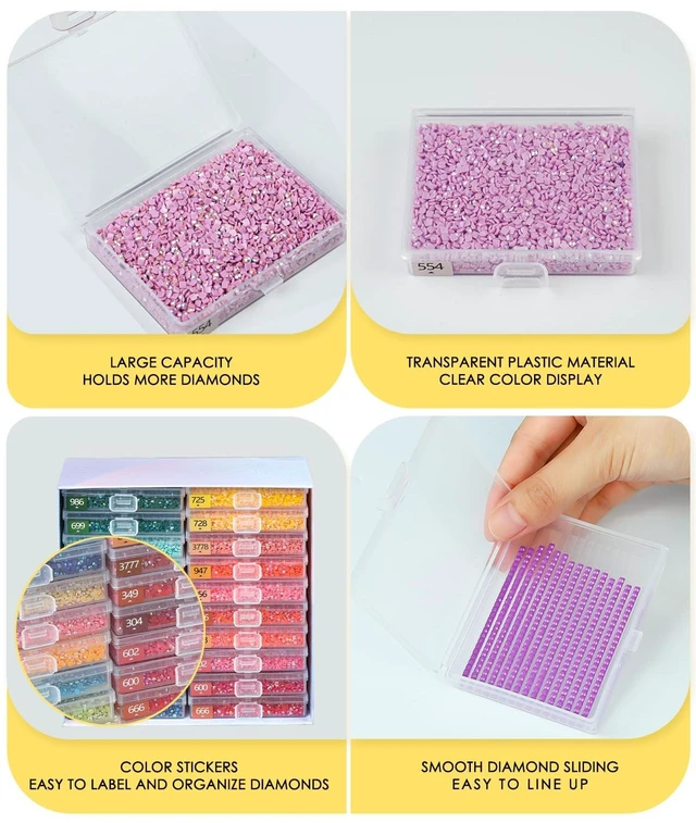 Alt view image 4 of 6 - Diamond Art Trays With Lids, 20PCS Diamond Painting Trays, Gift Box | 20PCS Diamond Painting Trays with Lids Diamond Art Storage, Gift Box Diamond Painting Accessories for Diamond Art Beads