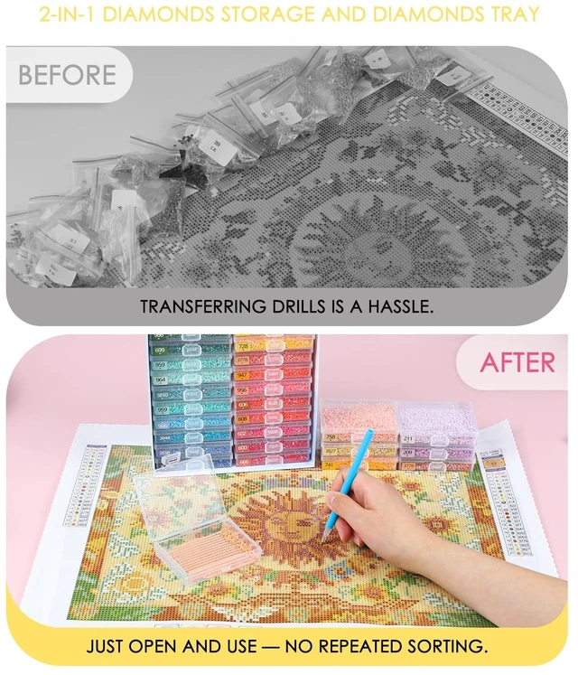 Alt view image 5 of 6 - Diamond Art Trays With Lids, 20PCS Diamond Painting Trays, Gift Box | 20PCS Diamond Painting Trays with Lids Diamond Art Storage, Gift Box Diamond Painting Accessories for Diamond Art Beads