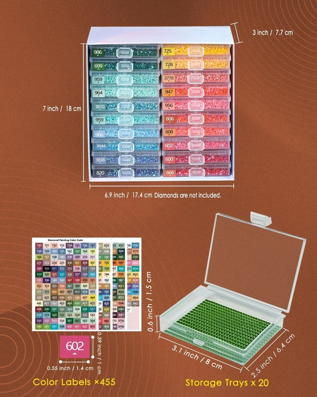 Alt view image 6 of 6 - Diamond Art Trays With Lids, 20PCS Diamond Painting Trays, Gift Box | 20PCS Diamond Painting Trays with Lids Diamond Art Storage, Gift Box Diamond Painting Accessories for Diamond Art Beads