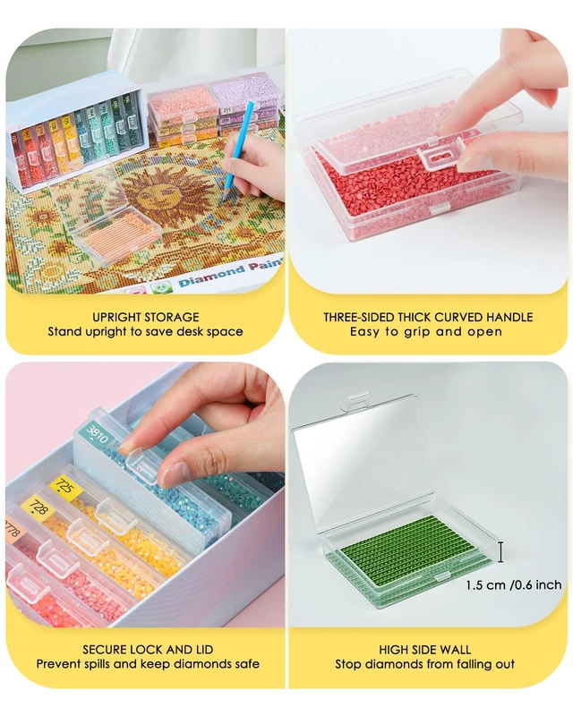 Alt view image 3 of 6 - Diamond Art Trays With Lids, 10PCS Diamond Painting Trays, Gift Box | 10PCS Diamond Painting Trays with Lids Diamond Art Storage, Gift Box Diamond Painting Accessories for Diamond Art Beads
