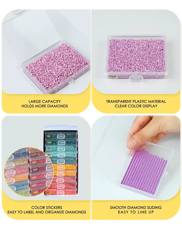 Alt view image 4 of 6 - Diamond Art Trays With Lids, 10PCS Diamond Painting Trays, Gift Box | 10PCS Diamond Painting Trays with Lids Diamond Art Storage, Gift Box Diamond Painting Accessories for Diamond Art Beads