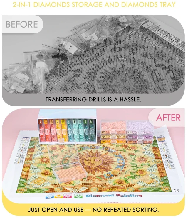 Alt view image 5 of 6 - Diamond Art Trays With Lids, 10PCS Diamond Painting Trays, Gift Box | 10PCS Diamond Painting Trays with Lids Diamond Art Storage, Gift Box Diamond Painting Accessories for Diamond Art Beads