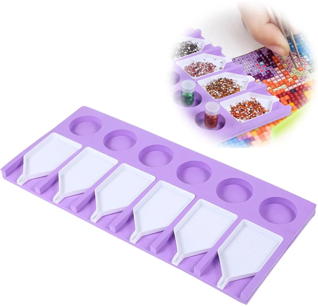 Main image of Diamond Tray, 6 Slots Tray Paint Tool Art Crafts Diamond Trays Tools Kits Plastic Sorting Organizer Art Storage Drawing Accessories Kit for Rhinestones DIY