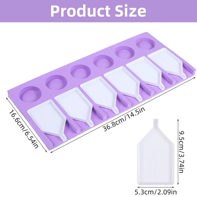 Alt view image 3 of 7 - Diamond Tray, 6 Slots Tray Paint Tool Art Crafts Diamond Trays Tools Kits Plastic Sorting Organizer Art Storage Drawing Accessories Kit for Rhinestones DIY