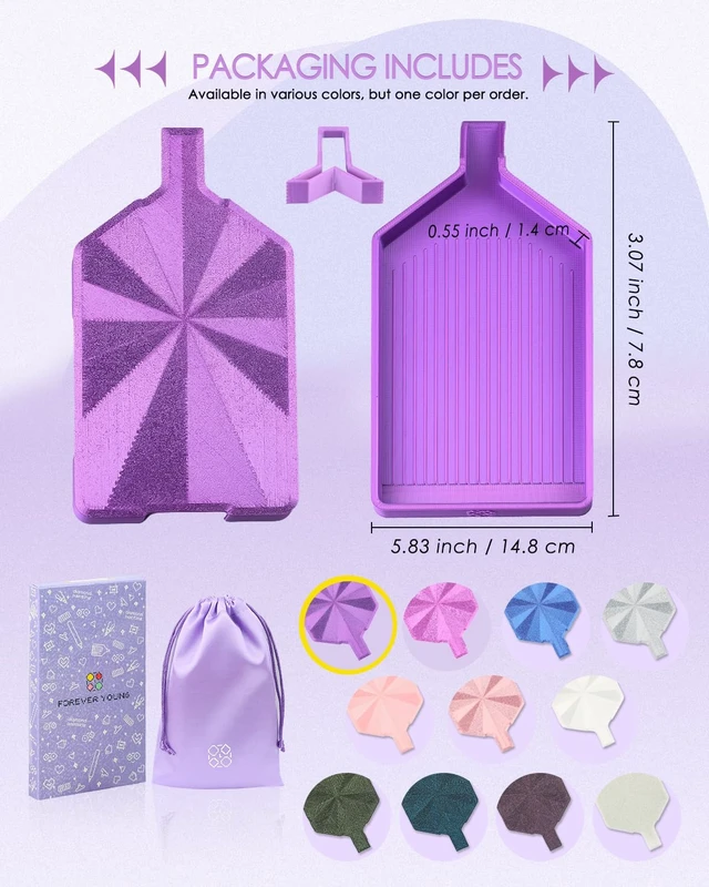 Alt view image 5 of 7 - Silky Diamond Art Tray with Prismatic Shine Lid, Silky Violet | The diamond painting tray with lid keeps diamond art beads organized. Practical diamond painting accessories for projects.