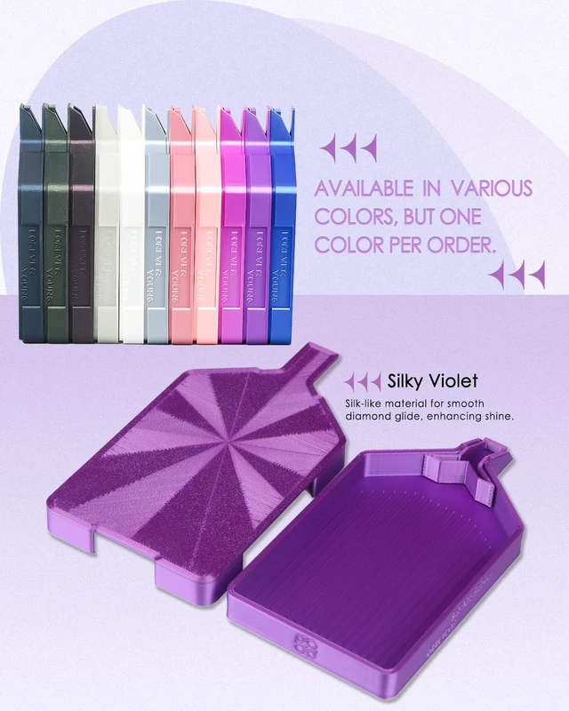 Alt view image 6 of 7 - Silky Diamond Art Tray with Prismatic Shine Lid, Silky Violet | The diamond painting tray with lid keeps diamond art beads organized. Practical diamond painting accessories for projects.