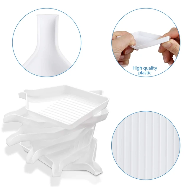 Alt view image 3 of 7 - 6PCS Diamond Art Painting Trays, Plastic Rhinestone Sorting Plate | Sturdy Plastic, For DIY Craft Enthusiasts, Quick Rhinestone Sorting, Thickened Small Size of 3.8x2.2 Inches
