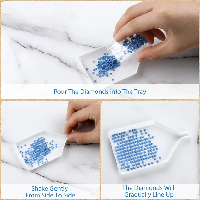 Alt view image 5 of 7 - 6PCS Diamond Art Painting Trays, Plastic Rhinestone Sorting Plate | Sturdy Plastic, For DIY Craft Enthusiasts, Quick Rhinestone Sorting, Thickened Small Size of 3.8x2.2 Inches