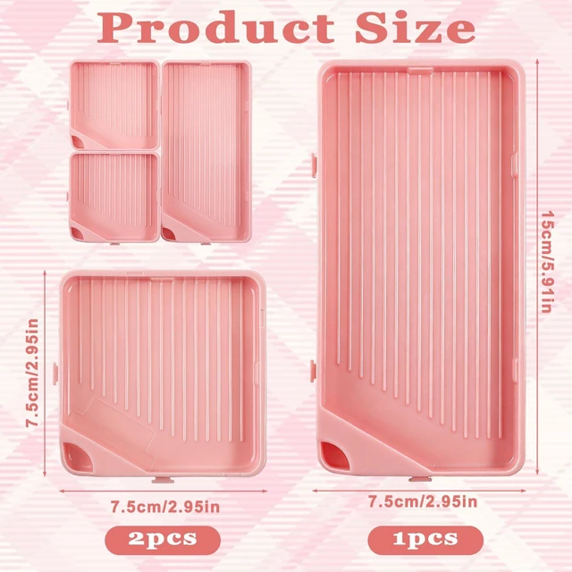 Alt view image 2 of 7 - 3 Pcs Diamond Art Trays, 2 Size Diamond Art Storage Containers Bead Sorting Trays Rhinestone Tray Organizer Diamond Art Accessories and Tools for DIY Crafts (Pink)