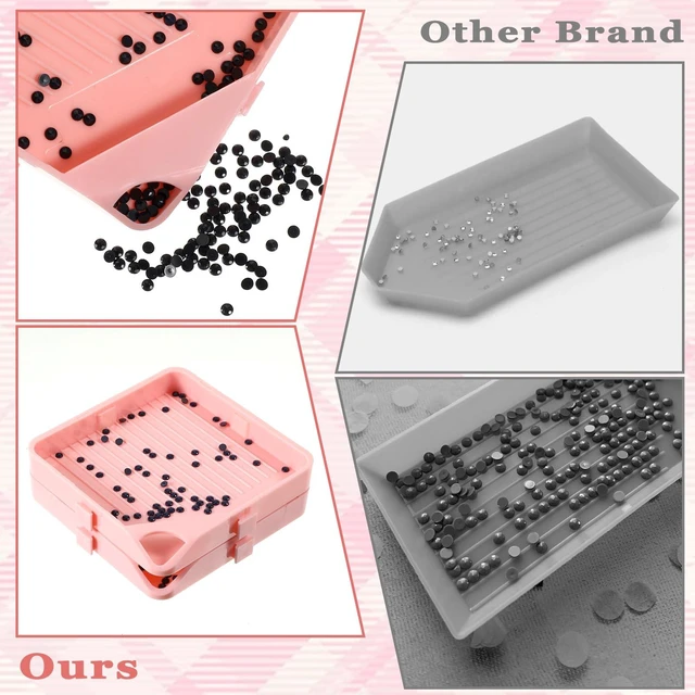 Alt view image 5 of 7 - 3 Pcs Diamond Art Trays, 2 Size Diamond Art Storage Containers Bead Sorting Trays Rhinestone Tray Organizer Diamond Art Accessories and Tools for DIY Crafts (Pink)
