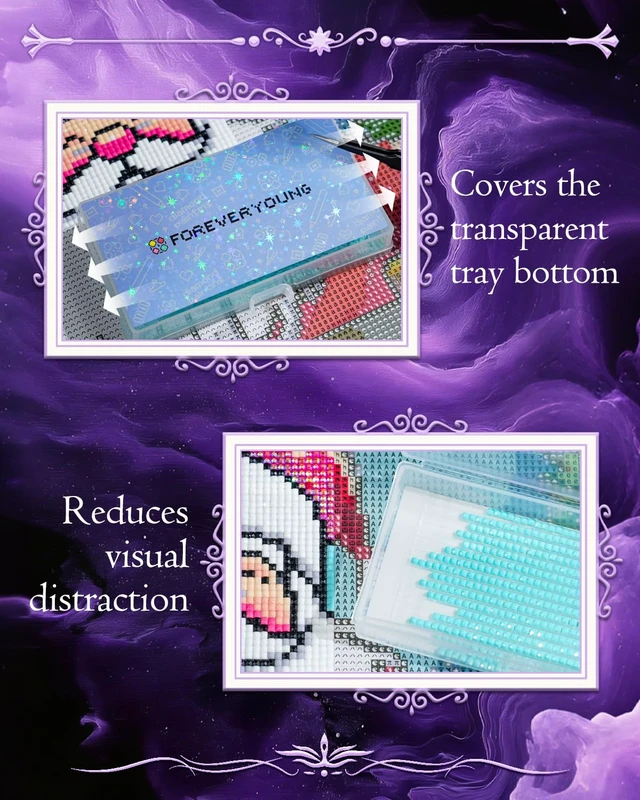 Alt view image 2 of 5 - 60PCS Anti-Distraction Bottom Stickers, Starlight Burst | Diamond Painting Storage Containers Trays Bottom Stickers, 60PCS, Focus-Enhancing, Opaque, Diamond Art Tools and Accessories