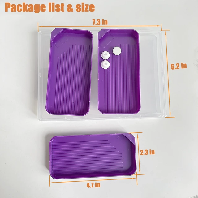 Alt view image 2 of 6 - Diamond Painting Trays with Lids, 3 Pack Diamond Painting Trays with Storage Containers, 2-in-1 Diamond Art Storage and Diamond Art Trays, Diamond Painting Tools for Adults