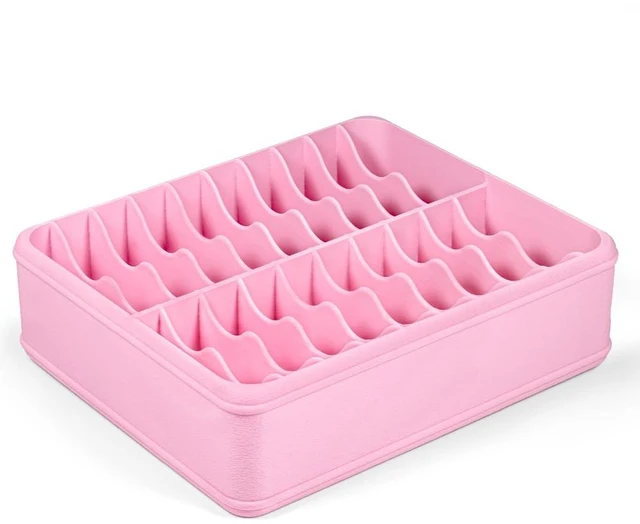 Main image of 3D Printed 20 Grids Diamond Painting Bag Organizer, Multi Slot Drill Bags Storage Tray, Spill Proof Stand Upright Portable Desktop Craft Storage Caddy for Small Diamond Art Accessories -Pink