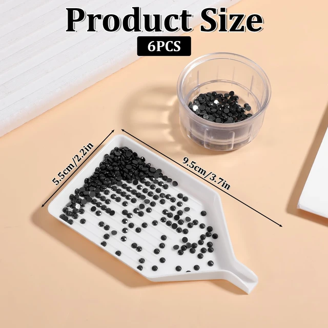 Alt view image 3 of 7 - Diamond Art Trays, 6 Pcs White Bead Rhinestone Sorting Tray | Bead Organizer for Rhinestones, Sturdy Plastic, Quick Sorting, Accessories for DIY Crafts
